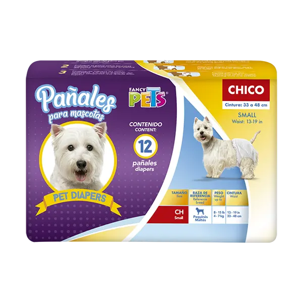 Pañales Ch P/Perro - 12 PZ