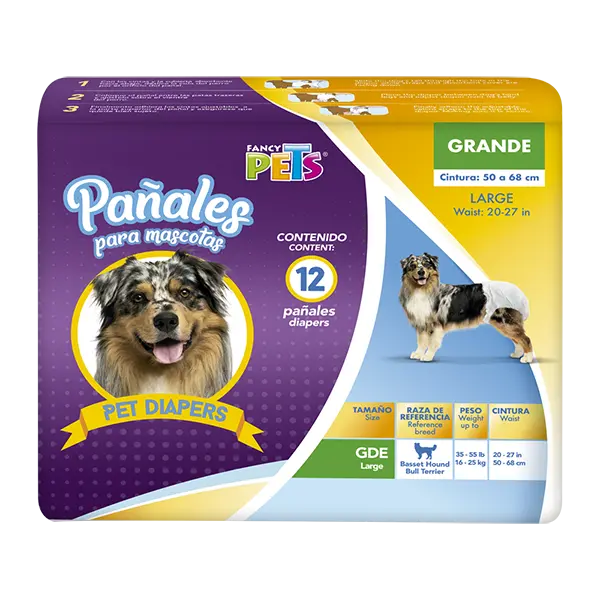 Pañales Gde P/Perro - 12 PZ