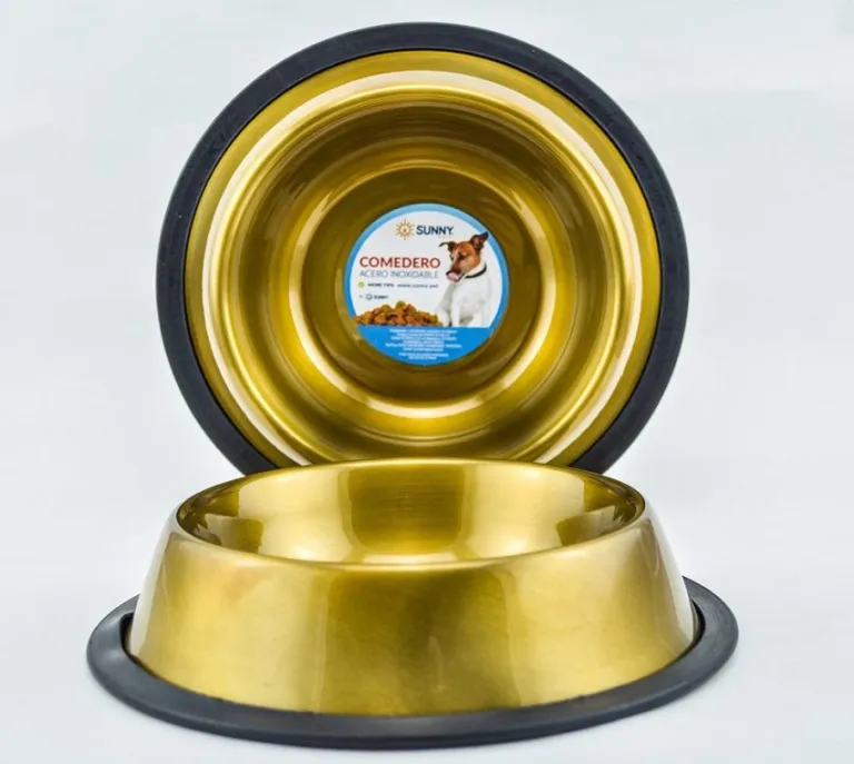 Comedero Acero Inoxidable Oro