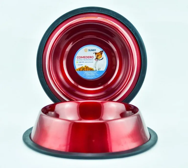 Comedero Acero Inoxidable Rojo