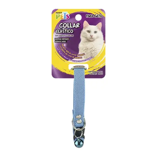 [FL8740] Collar Elástico C/Cascabel P/Gato