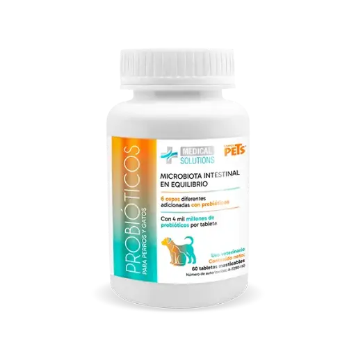 [FL3636] MS Probioticos Tabletas Masticables P/Perros y Gatos 60 TAB