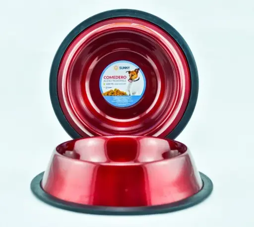 Comedero Acero Inoxidable Rojo